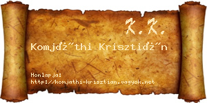 Komjáthi Krisztián névjegykártya